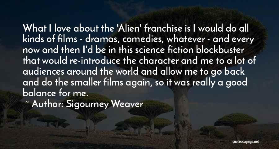 Science Fiction Love Quotes By Sigourney Weaver