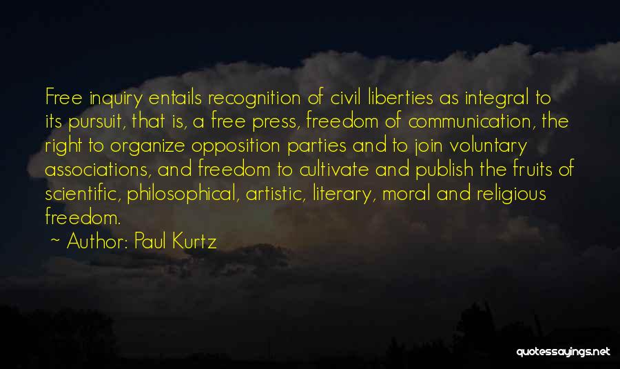 Scientific Inquiry Quotes By Paul Kurtz