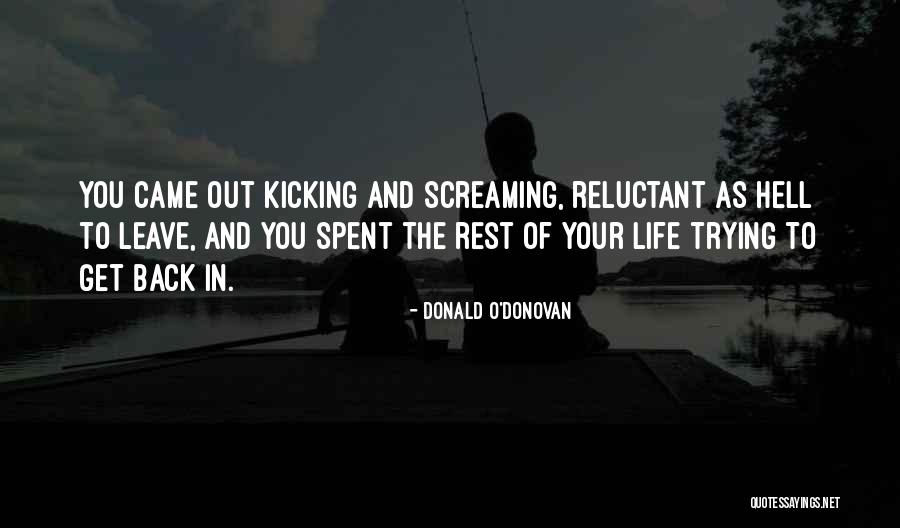 Screaming In Life Quotes By Donald O'Donovan Screaming In Life Quotes By Donald O'Donovan