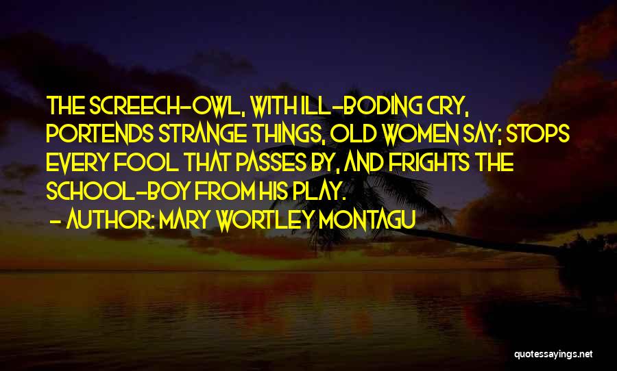 Screech Owl Quotes By Mary Wortley Montagu