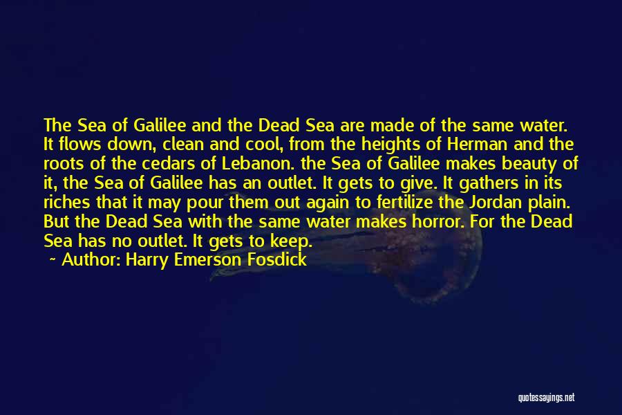 Sea Of Galilee Quotes By Harry Emerson Fosdick
