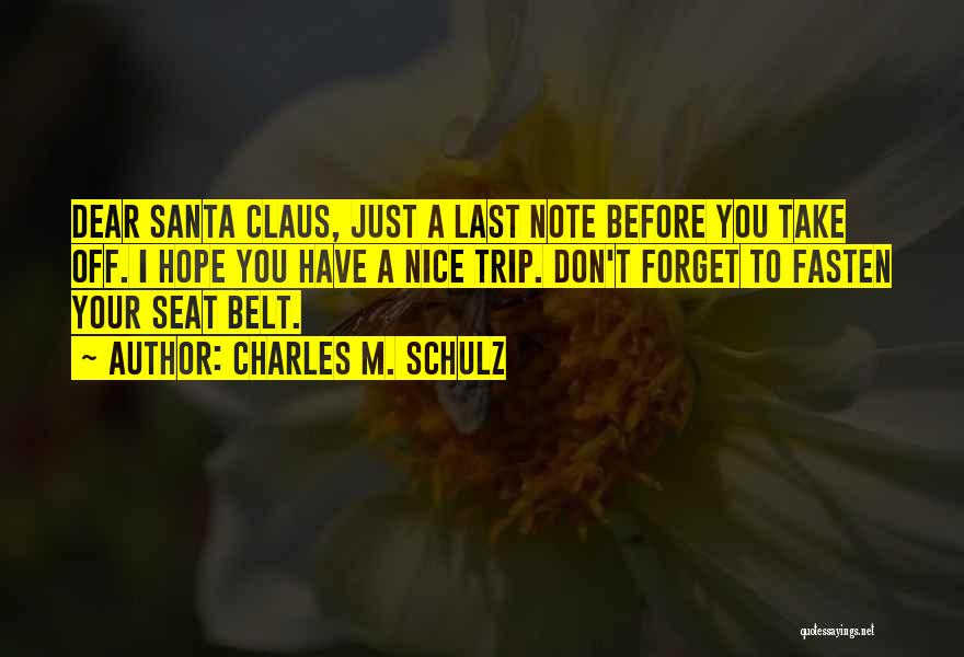 Seat Belt Quotes By Charles M. Schulz