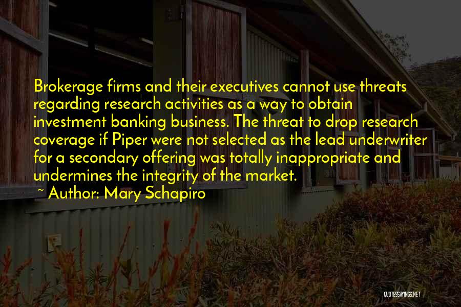 Secondary Research Quotes By Mary Schapiro