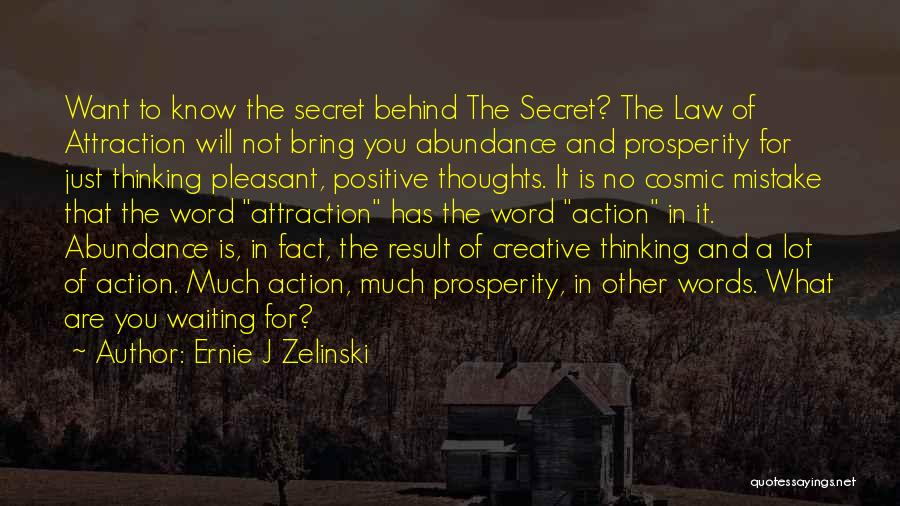 Secret Law Of Attraction Quotes By Ernie J Zelinski