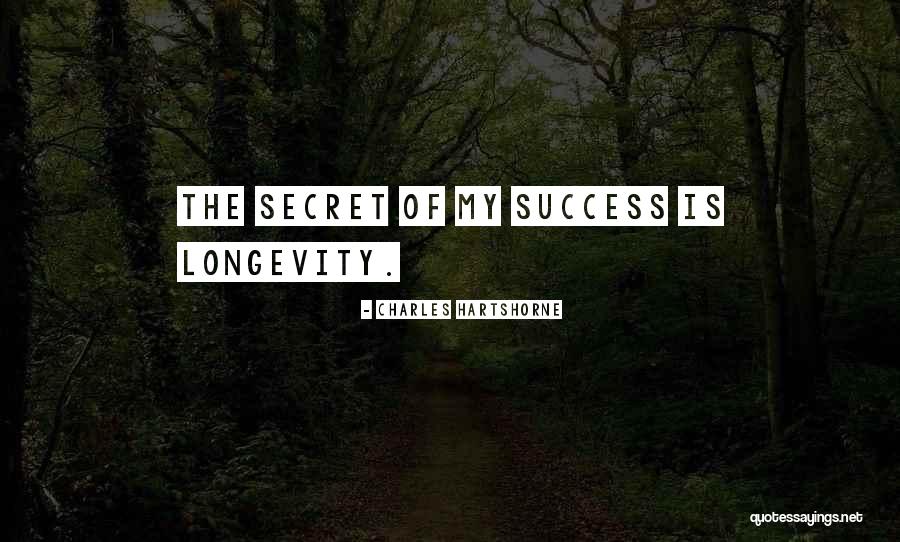 Secret Of Longevity Quotes By Charles Hartshorne