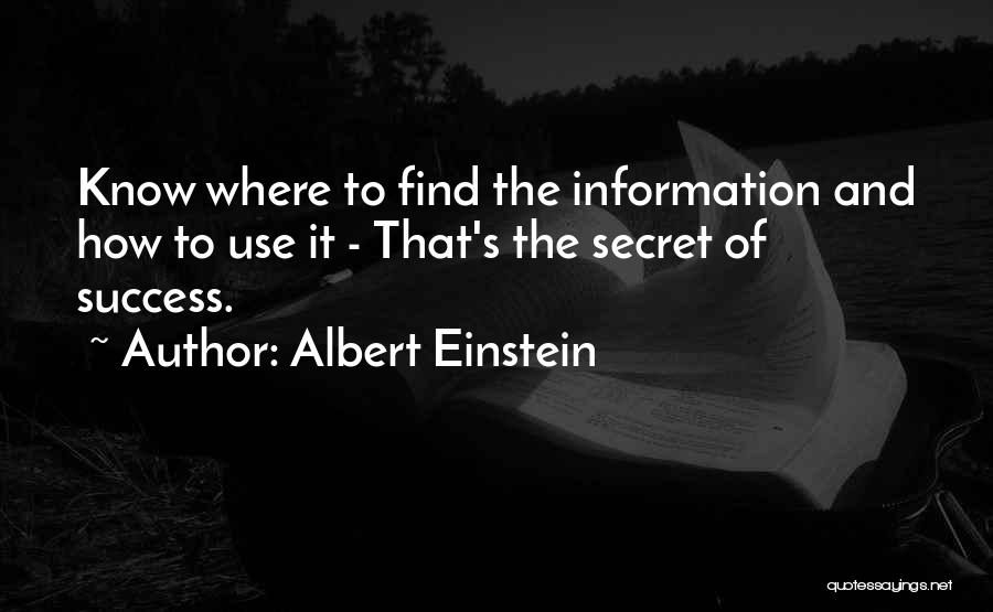 Secret Of Success Quotes By Albert Einstein