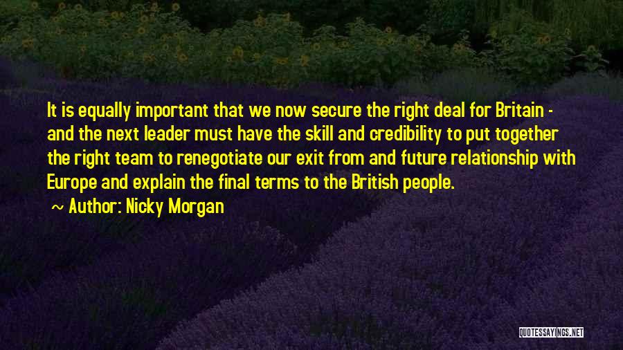 Secure Relationship Quotes By Nicky Morgan