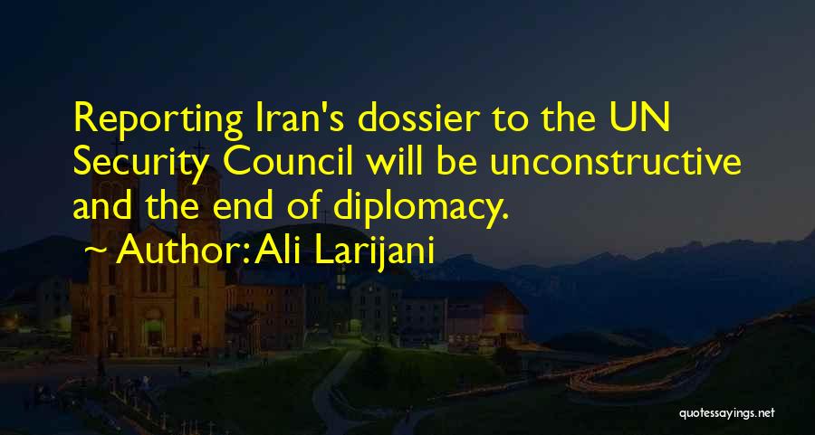 Security Council Quotes By Ali Larijani