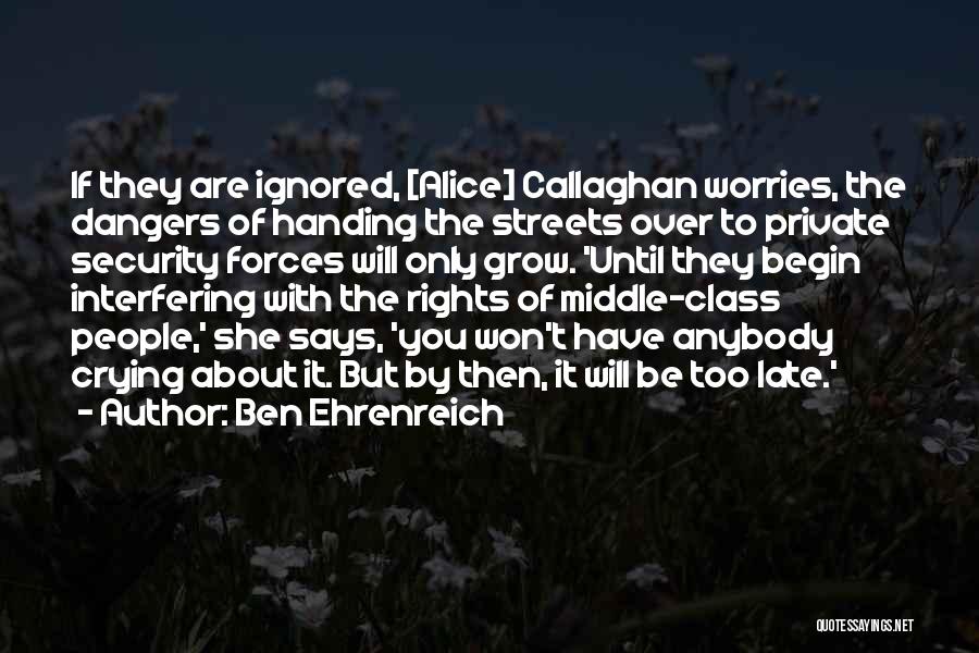 Security Forces Quotes By Ben Ehrenreich