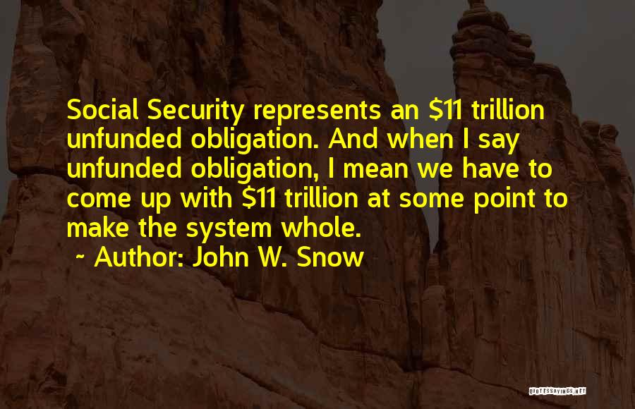 Security System Quotes By John W. Snow