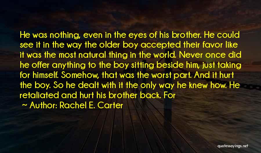 See The Hurt In Her Eyes Quotes By Rachel E. Carter