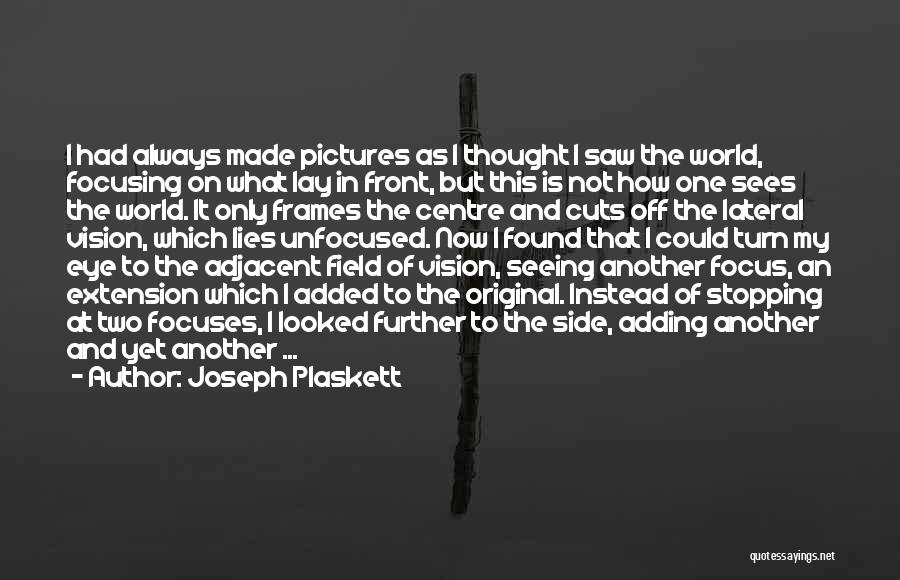 Seeing What's In Front Of You Quotes By Joseph Plaskett