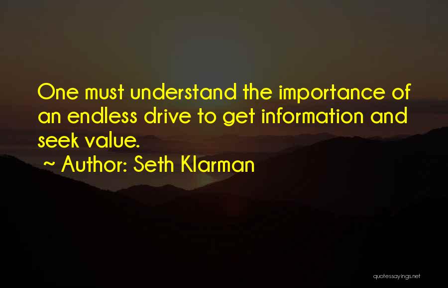 Seek To Understand Quotes By Seth Klarman