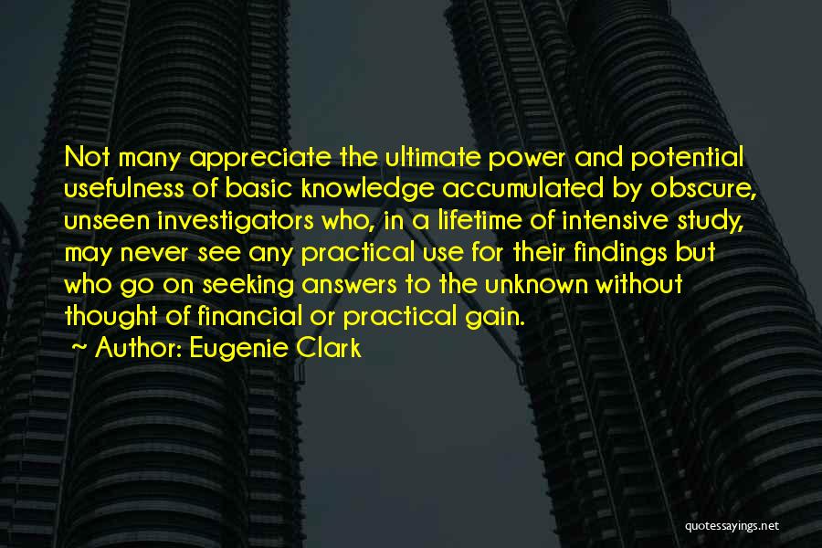 Seeking Answers Quotes By Eugenie Clark