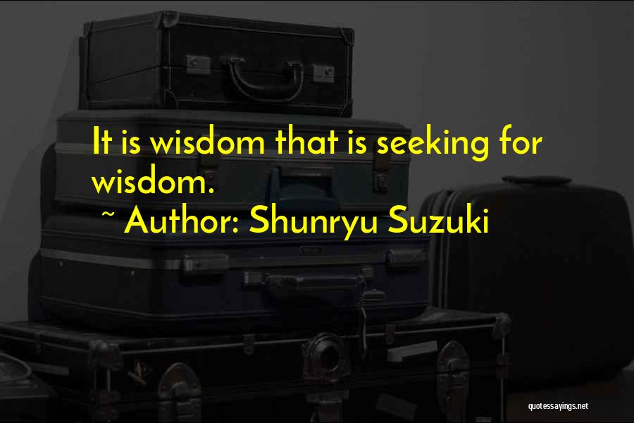 Seeking Wisdom Quotes By Shunryu Suzuki