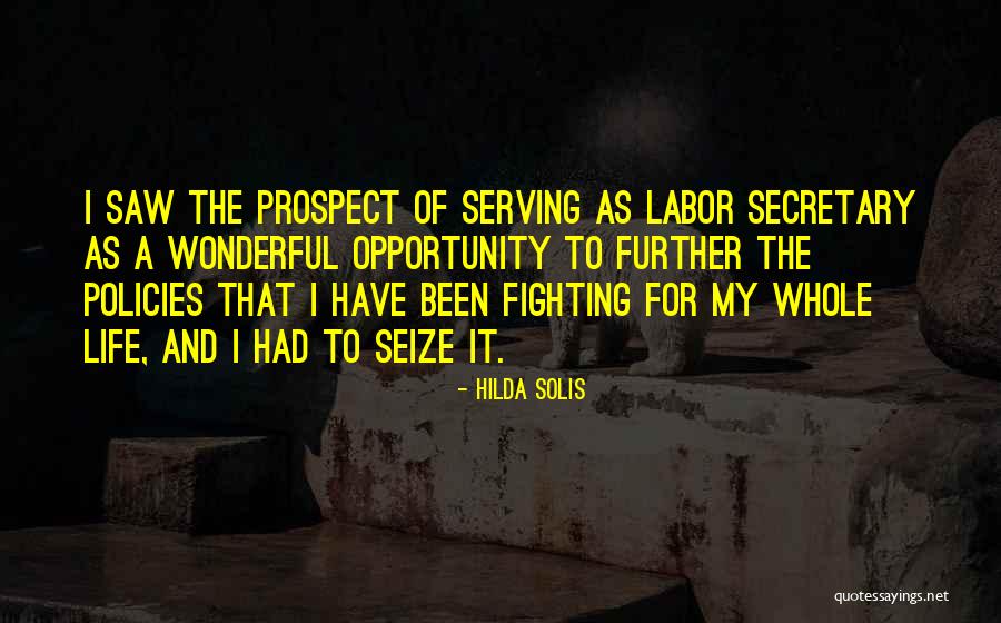 Seize Opportunity Quotes By Hilda Solis Seize Opportunity Quotes By Hilda Solis