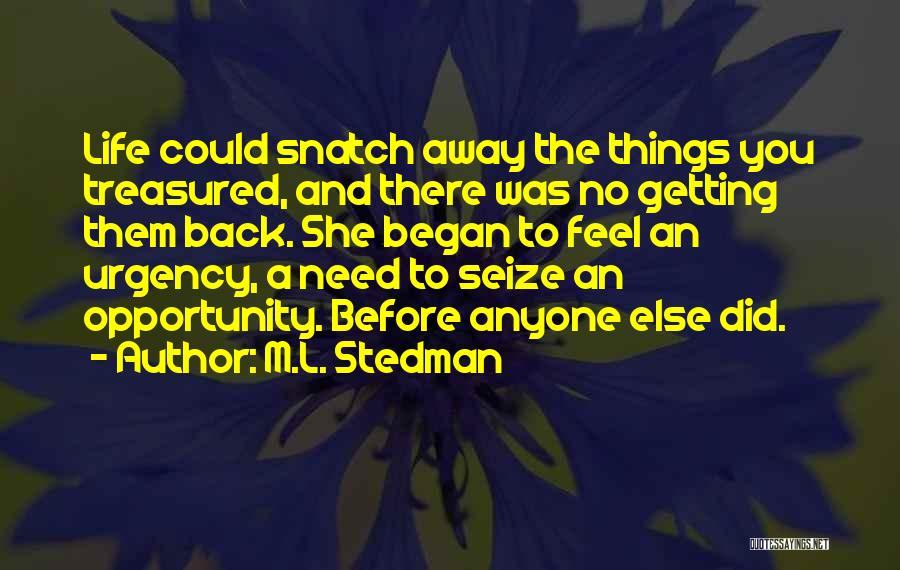 Seize Opportunity Quotes By M.L. Stedman