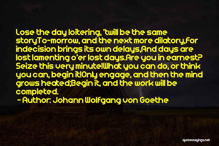 Seize The Day Quotes By Johann Wolfgang Von Goethe