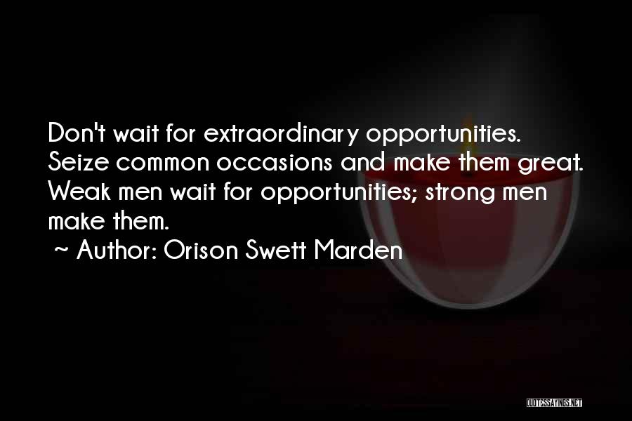 Seize Your Opportunities Quotes By Orison Swett Marden