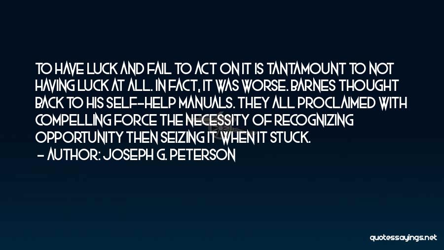 Seizing The Opportunity Quotes By Joseph G. Peterson