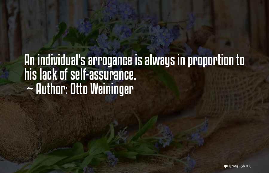 Self Assurance Quotes By Otto Weininger