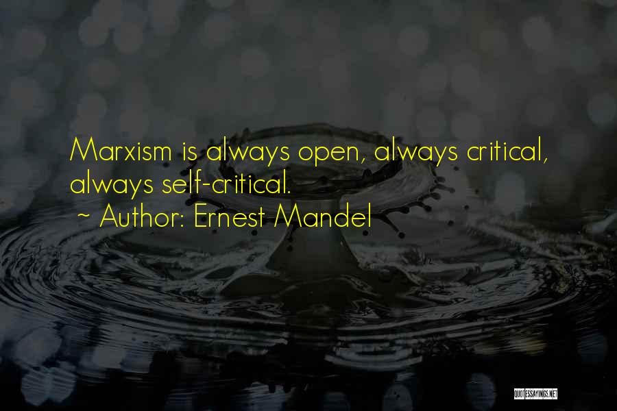 Self Critical Quotes By Ernest Mandel