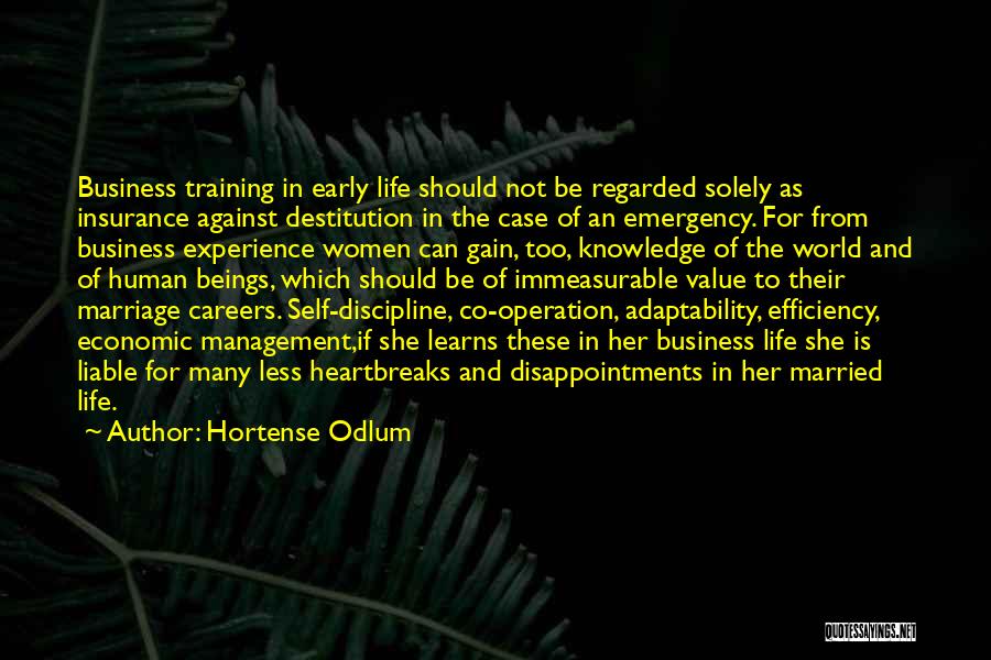 Self Discipline Quotes By Hortense Odlum