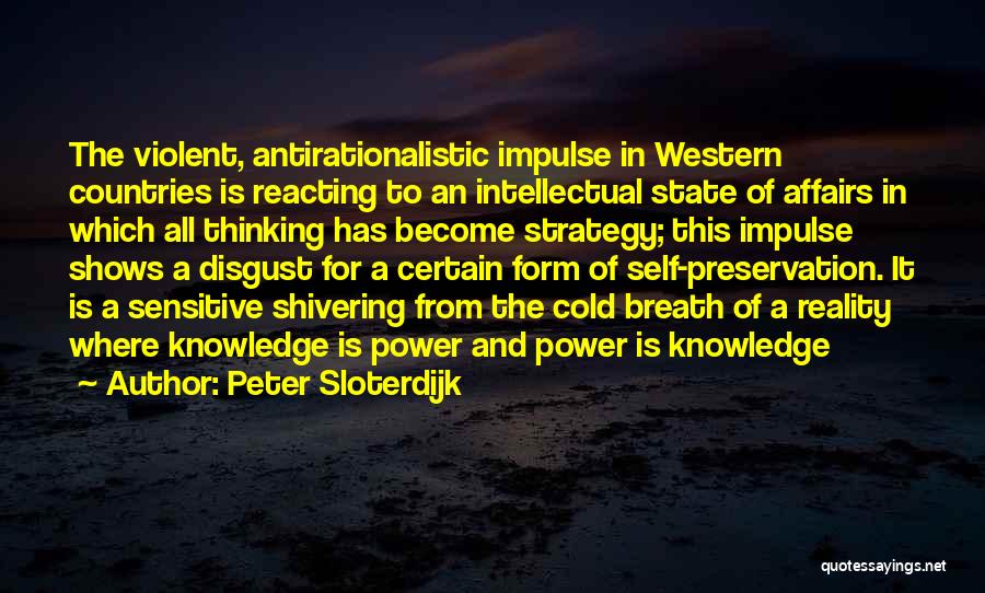 Self Disgust Quotes By Peter Sloterdijk