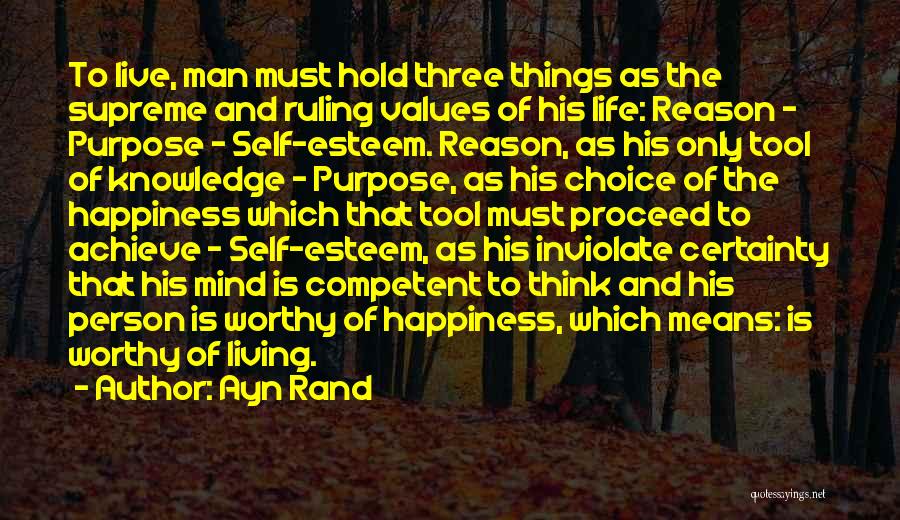 Self Esteem And Happiness Quotes By Ayn Rand