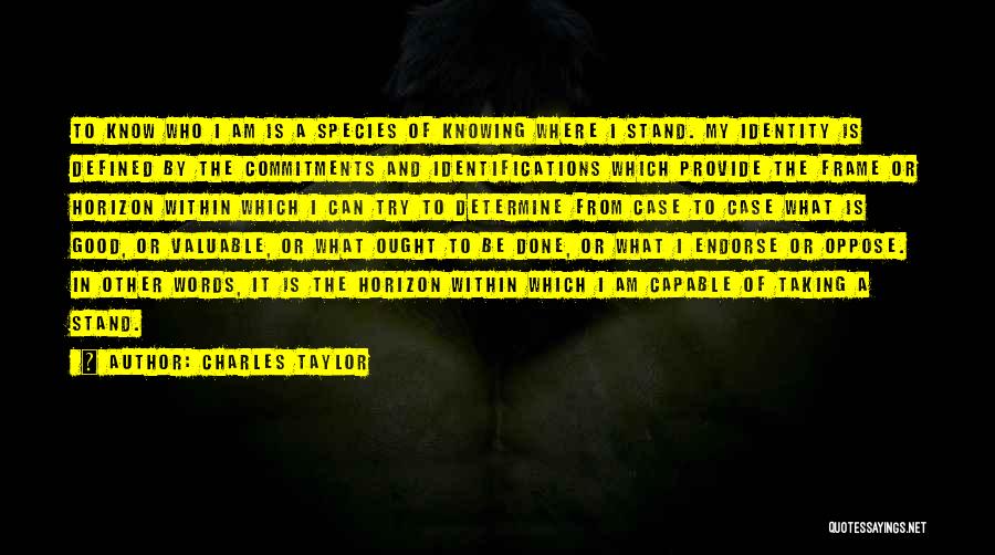 Self Identity Quotes By Charles Taylor