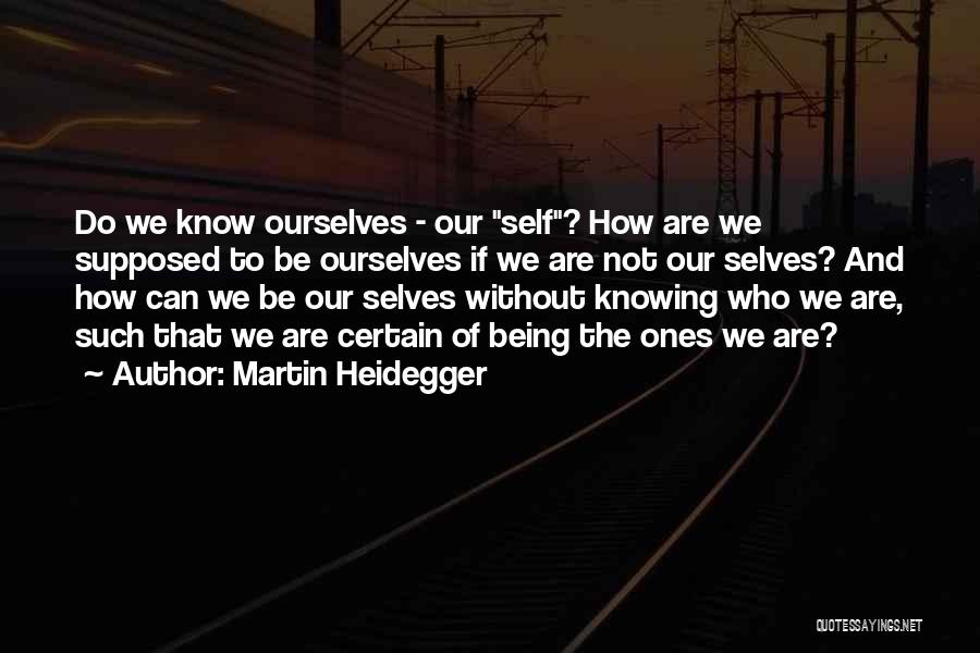 Self Knowing Quotes By Martin Heidegger