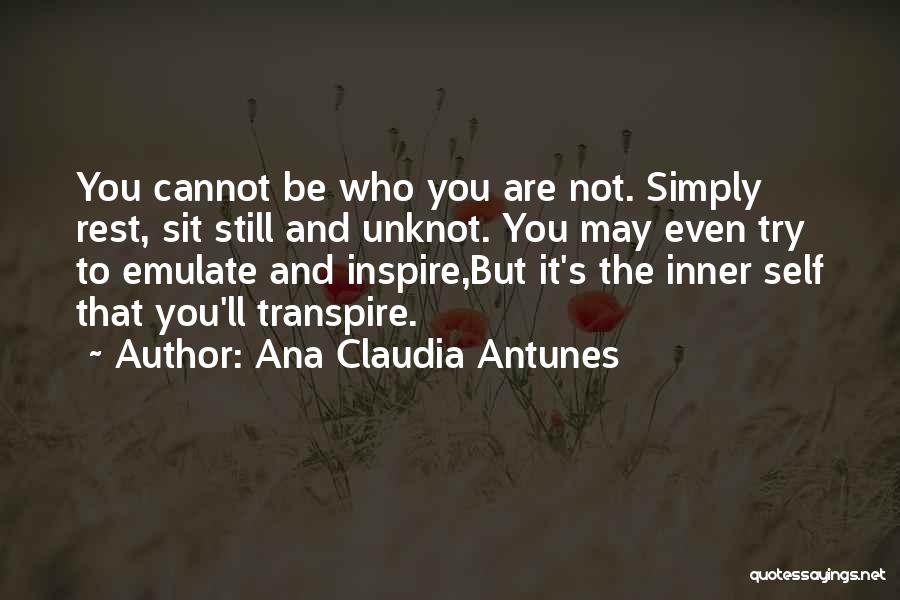 Self Meditation Quotes By Ana Claudia Antunes