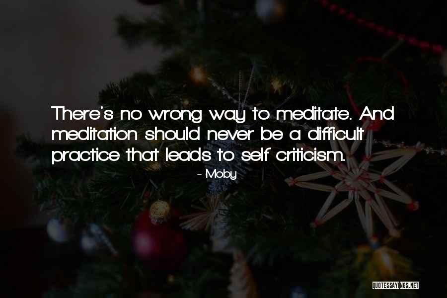 Self Meditation Quotes By Moby