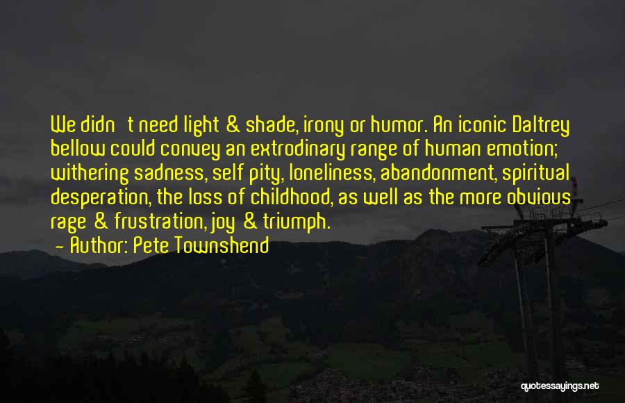 Self Pity Quotes By Pete Townshend