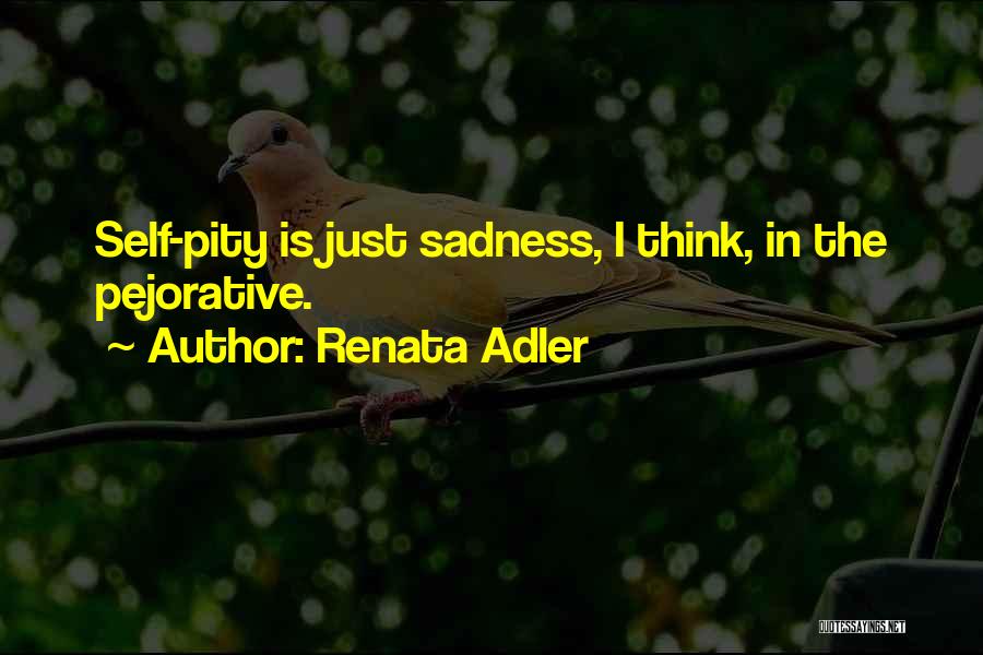 Self Pity Quotes By Renata Adler