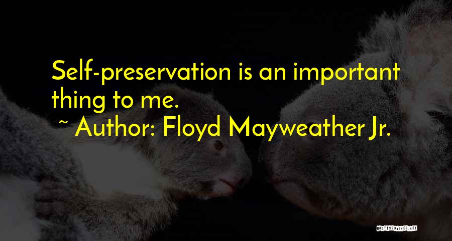 Self Preservation Quotes By Floyd Mayweather Jr.