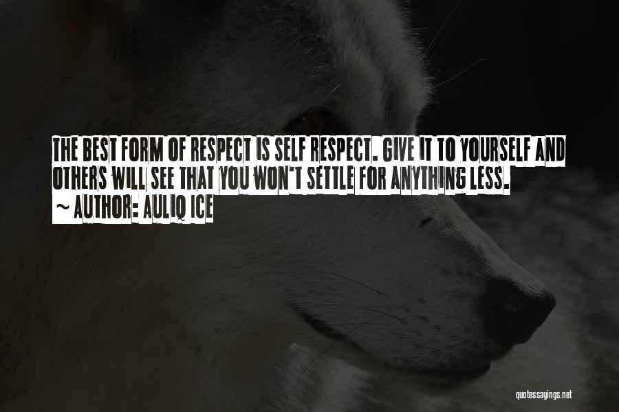 Self Respect Best Quotes By Auliq Ice