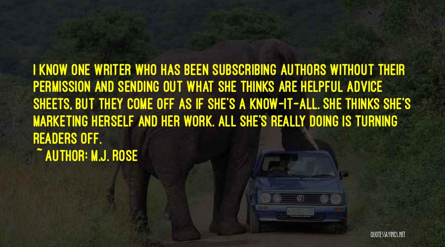 Sending Off Quotes By M.J. Rose