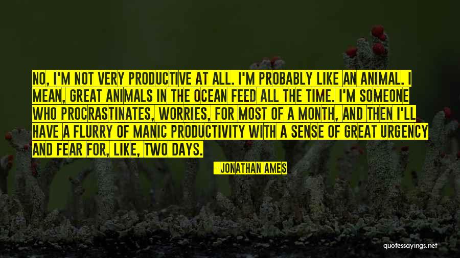 Sense Of Urgency Quotes By Jonathan Ames