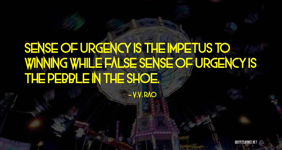 Sense Of Urgency Quotes By V.V. Rao