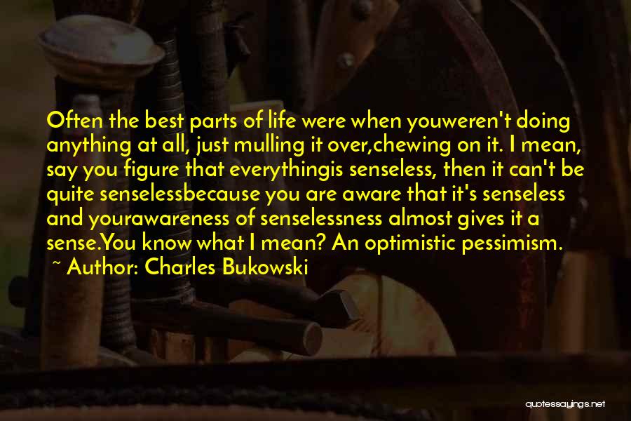 Senselessness Quotes By Charles Bukowski