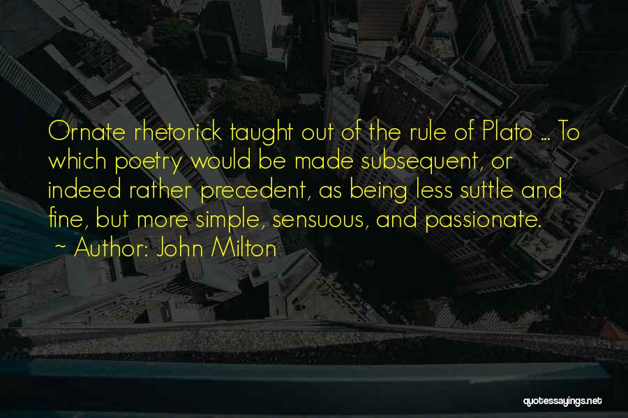 Sensuous Quotes By John Milton