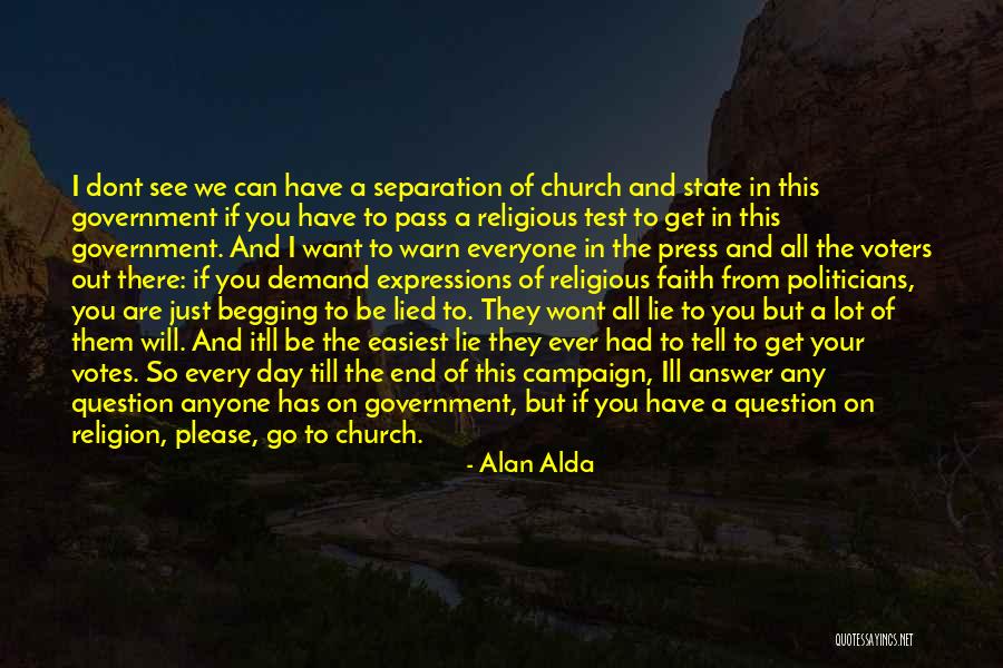 Separation Of Church And State Quotes By Alan Alda