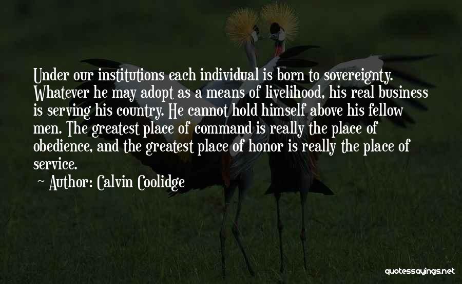 Service To Country Quotes By Calvin Coolidge