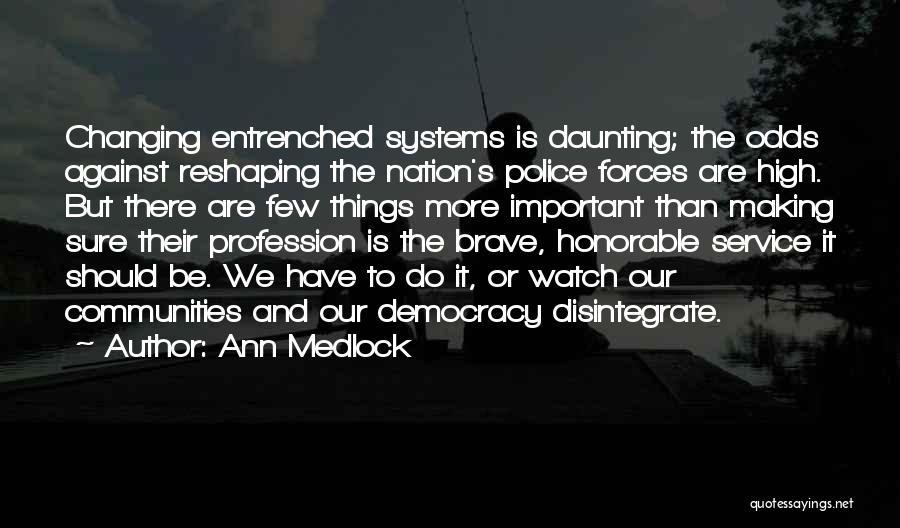 Service To The Nation Quotes By Ann Medlock