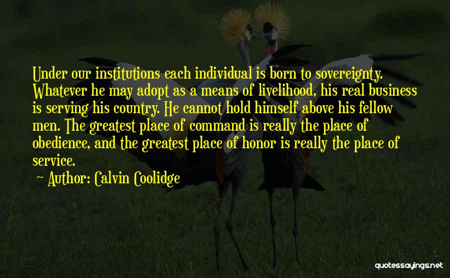 Serving The Country Quotes By Calvin Coolidge