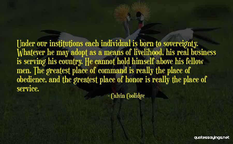 Serving The Country Quotes By Calvin Coolidge