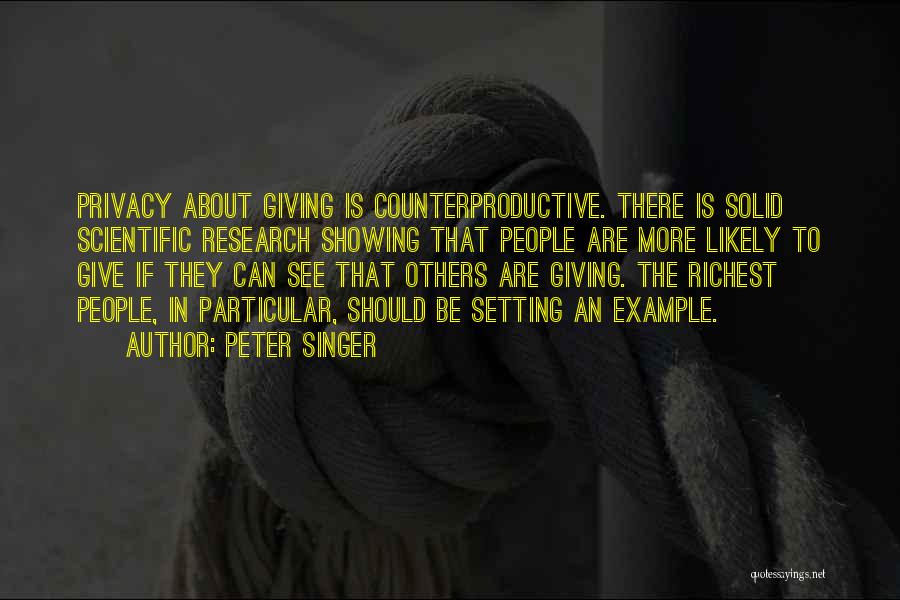 Setting An Example For Others Quotes By Peter Singer
