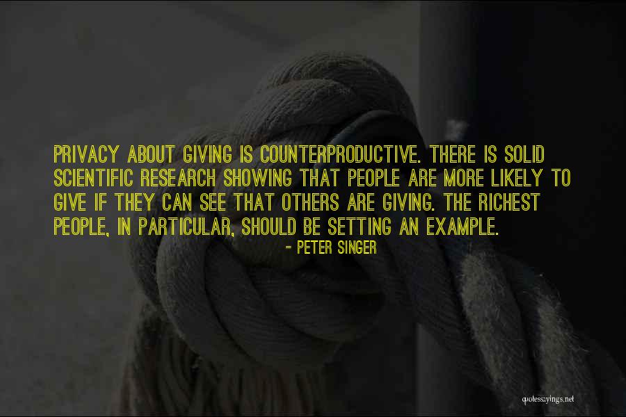 Setting Example Quotes By Peter Singer