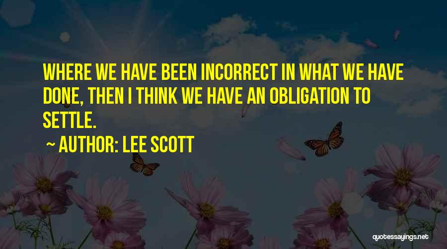 Settle Quotes By Lee Scott